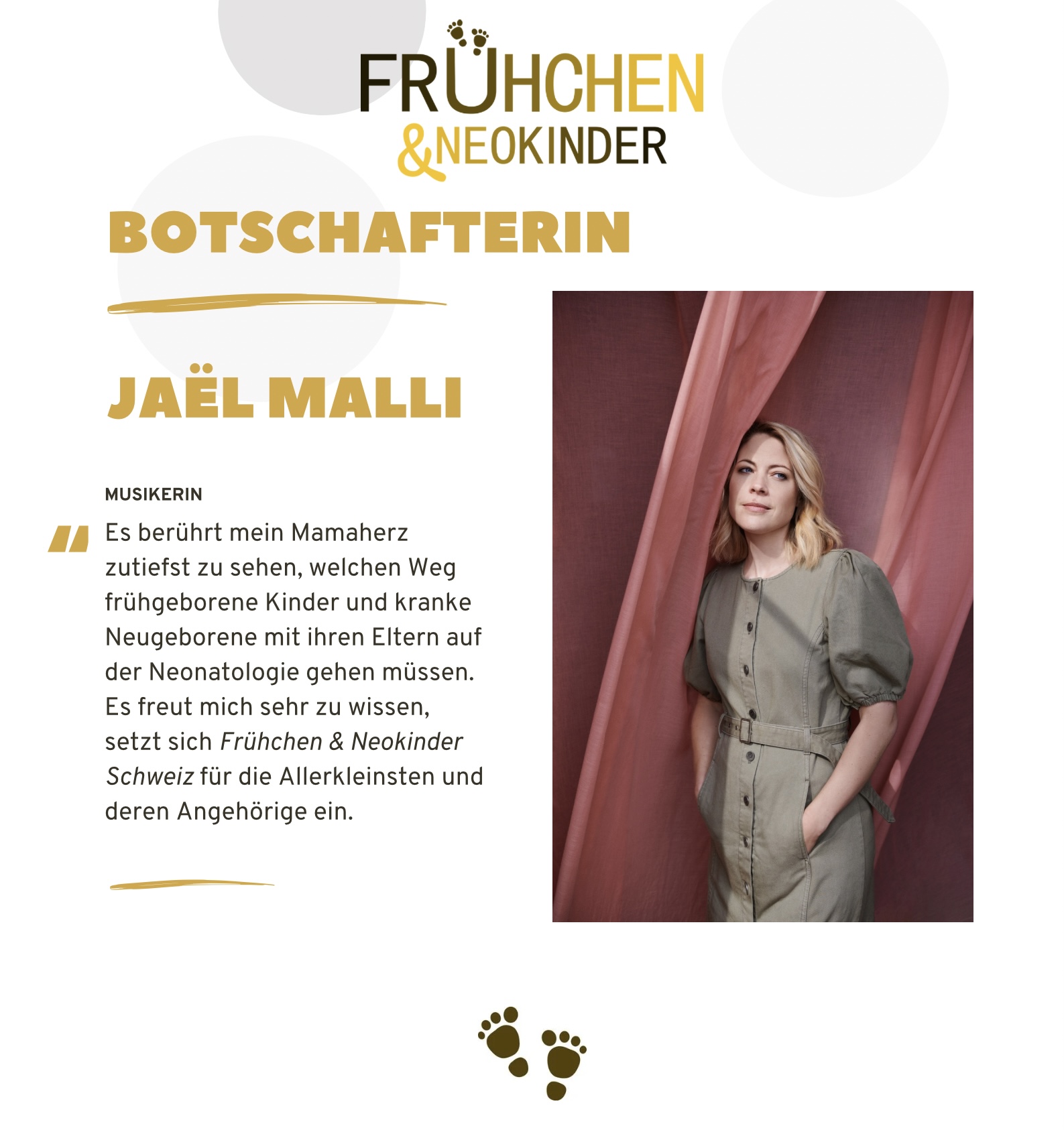 Jaël, Botschafterin von Frühchen & Neokinder Schweiz